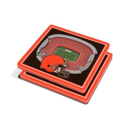 YOU THE FAN YouTheFan 9025474 NFL Cleveland Browns FirstEnergy Stadium 3D StadiumViews Coaster Set - Pack of 2 9025474